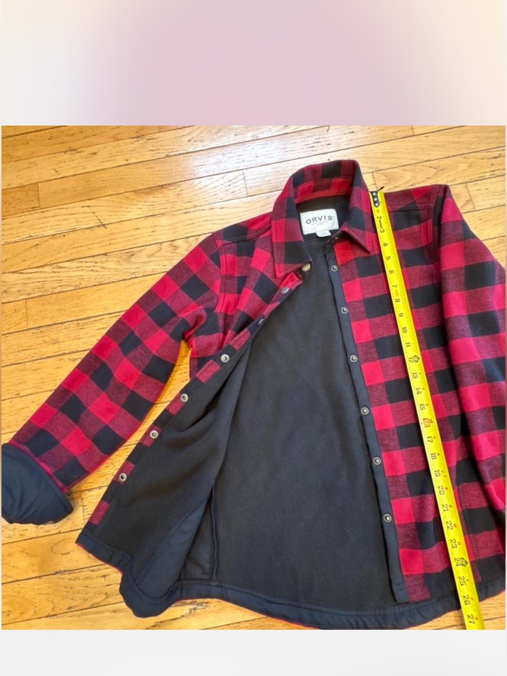 Orvis Red and Black Buffalo Plaid Soft Shirt Jacket - Picture 3 of 6